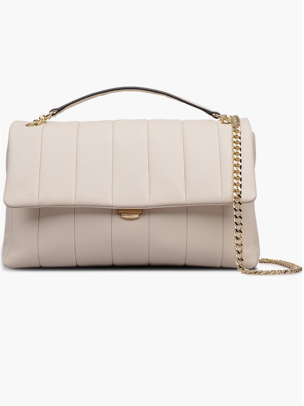 RADLEY LONDON Cream Quilted Shoulder Bag with Gold Chain